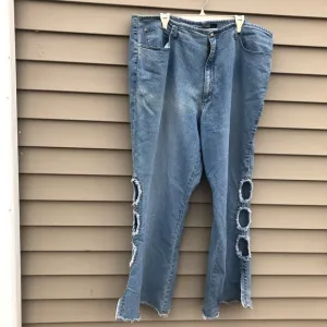 Vintage Y2K cut out studdded wide leg jeans plus size 24