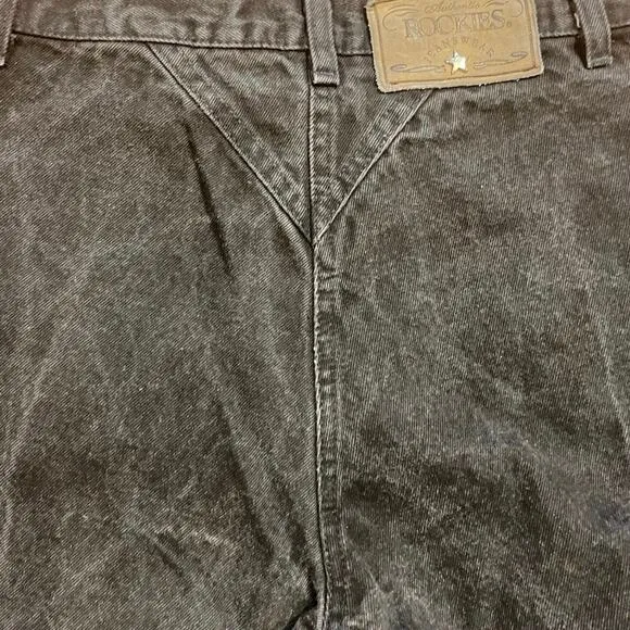 VTG Rocky Mountain Rockies Women’s Jeans Size 29 / 9 Black Bareback Rivets Studs