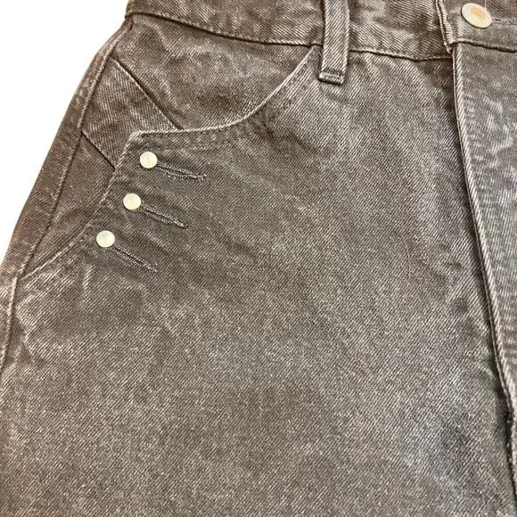 VTG Rocky Mountain Rockies Women’s Jeans Size 29 / 9 Black Bareback Rivets Studs
