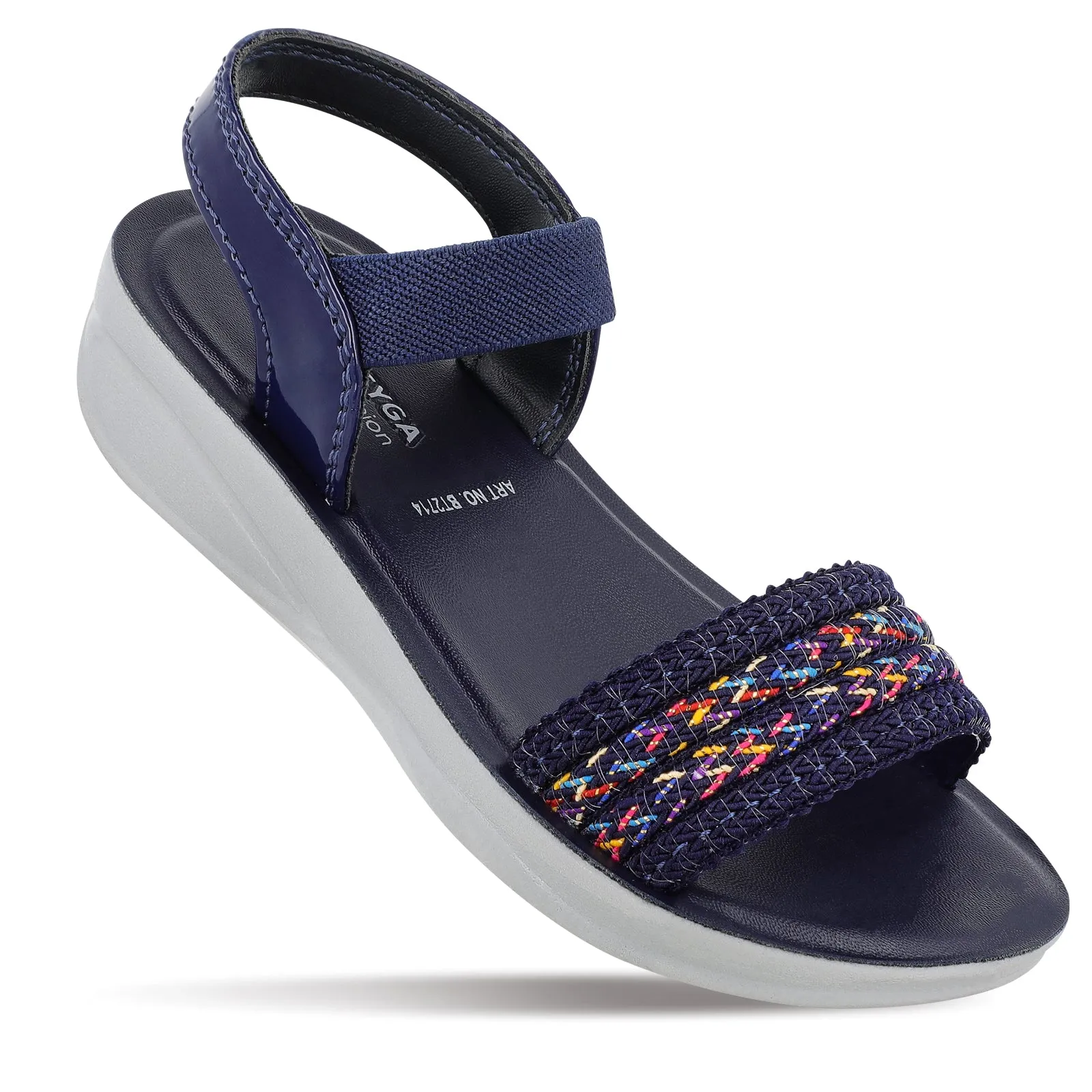 Walkaroo Kids Ankle Strap Heel Sandal  - BT2714 Navy Blue