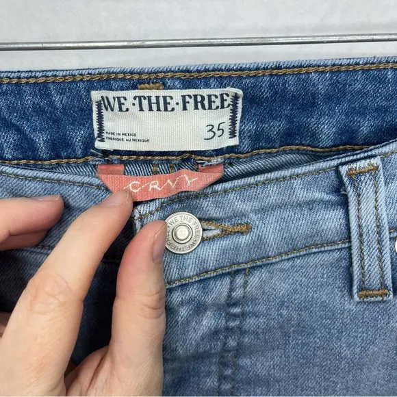 We The Free CRVY Women Plus Size 35 High-Rise Vintage Straight Jeans Light Wash