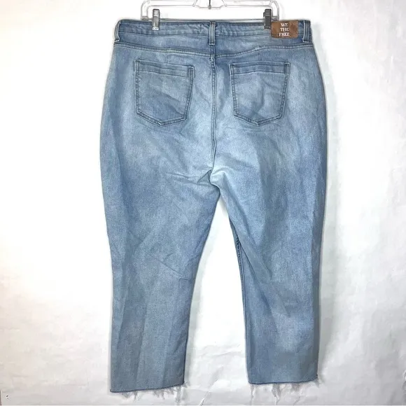We The Free CRVY Women Plus Size 35 High-Rise Vintage Straight Jeans Light Wash
