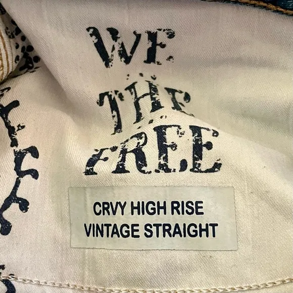 We The Free CRVY Women Plus Size 35 High-Rise Vintage Straight Jeans Light Wash