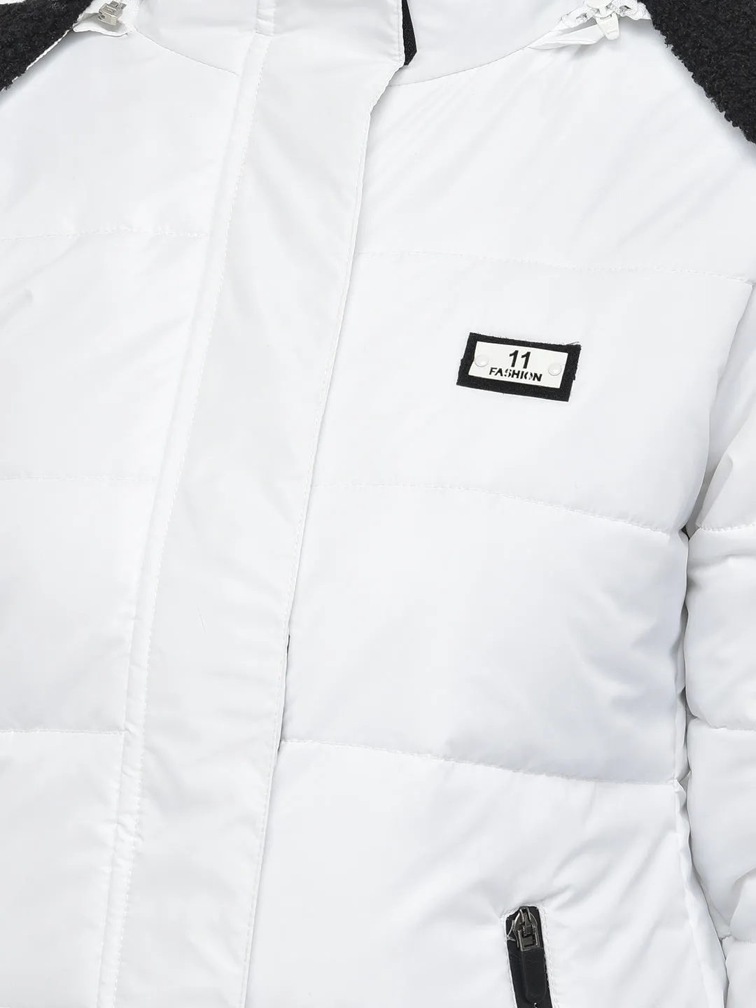 White Detachable Hood Jacket