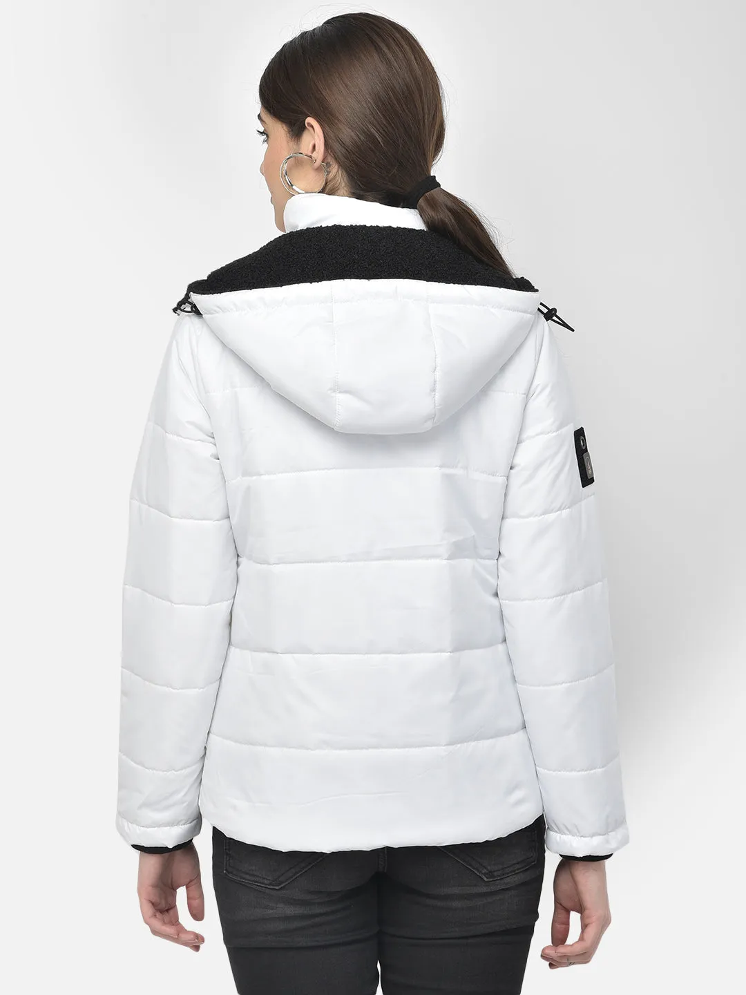 White Detachable Hood Jacket