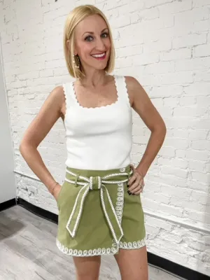 White Scallop Tank