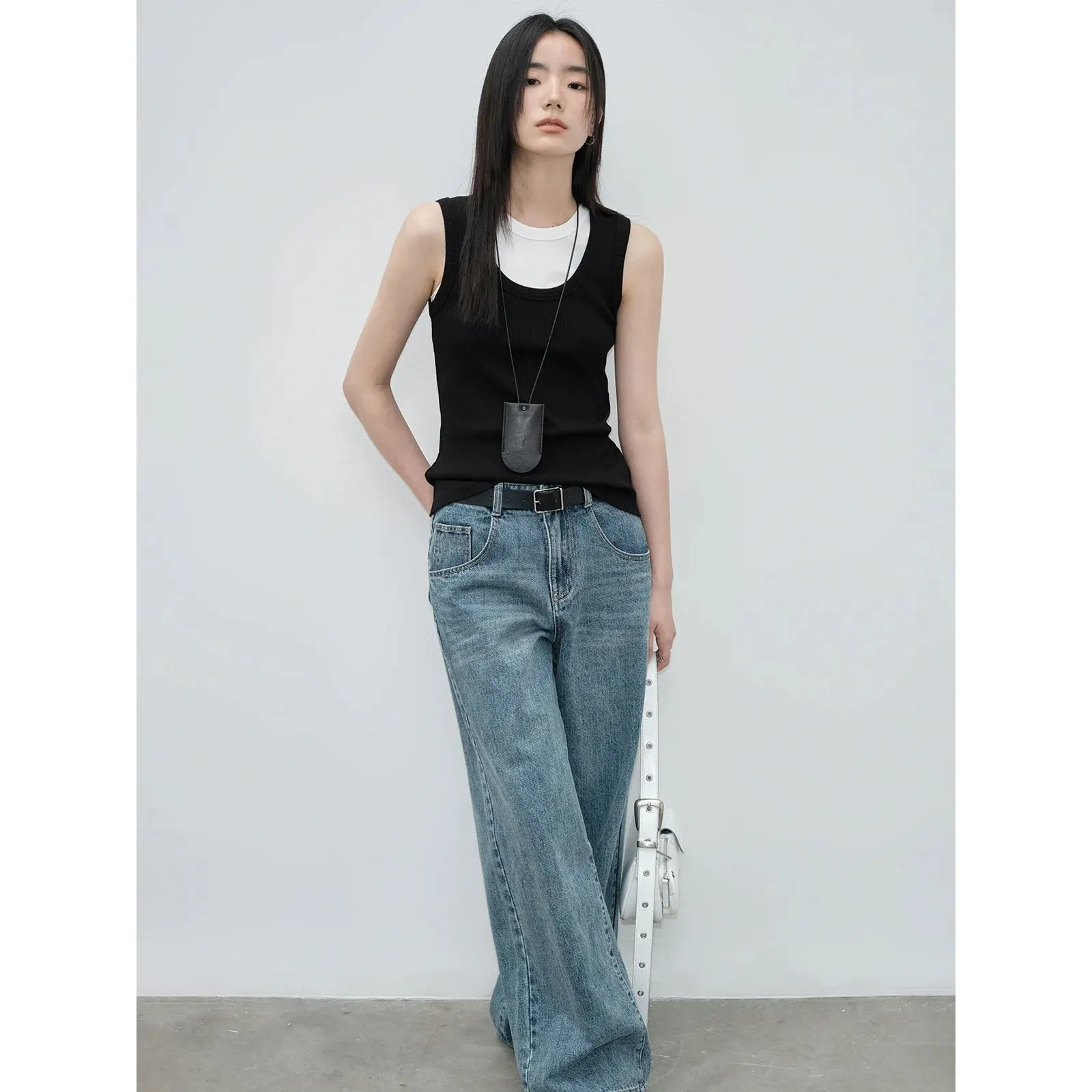 Wide-Leg Denim Jeans