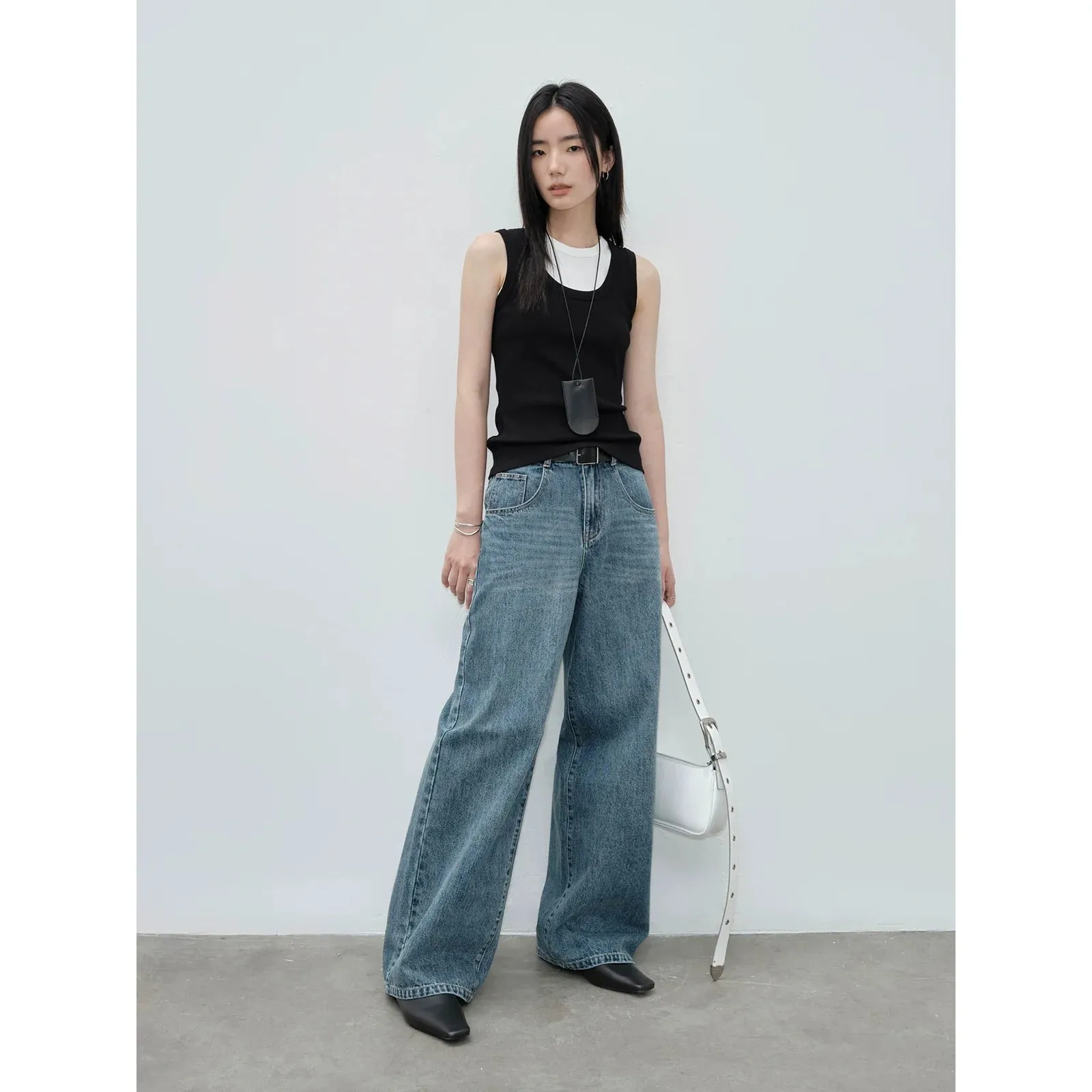 Wide-Leg Denim Jeans