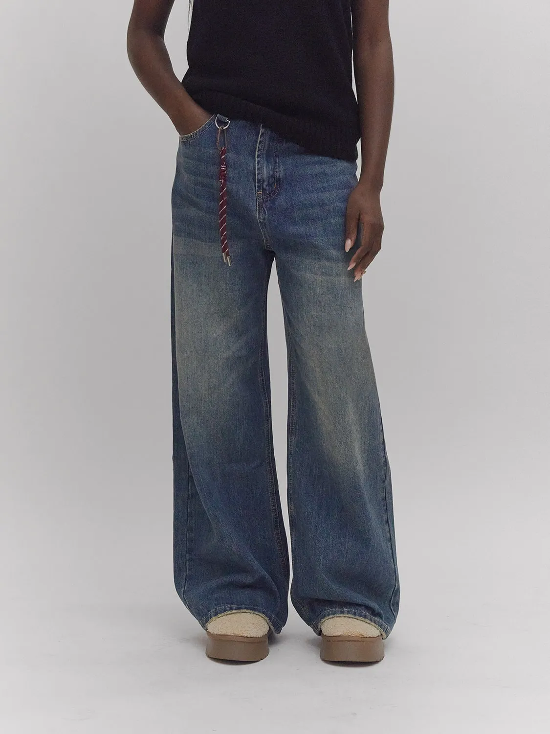 Wide Leg Jeans w/ Wine Paracord