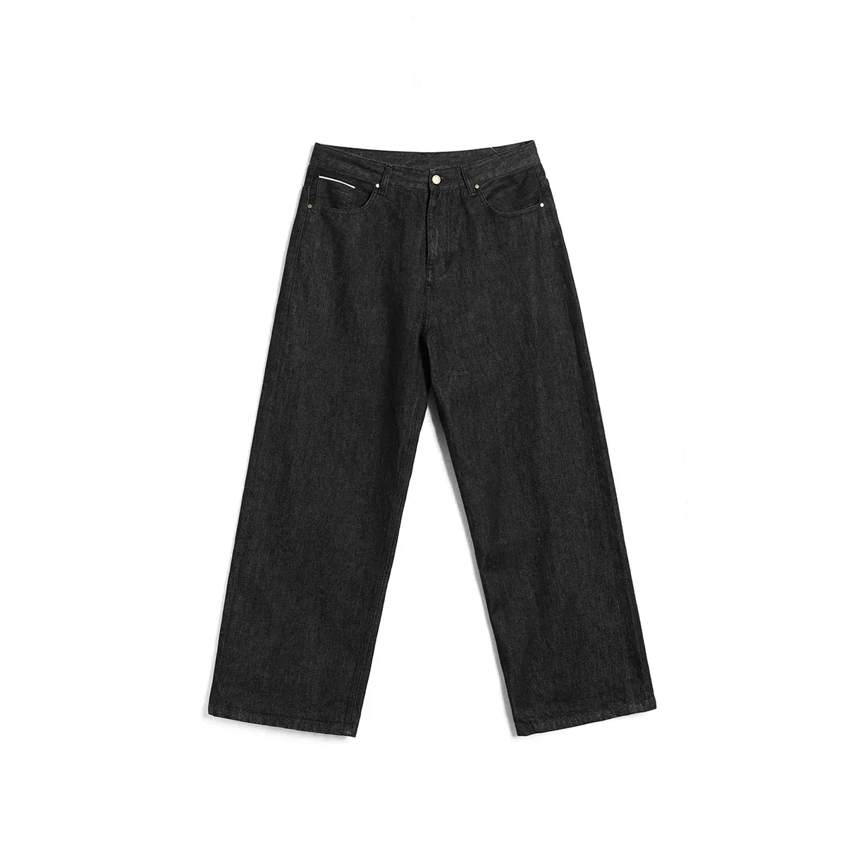 Wide-Leg Selvedge Denim Jeans