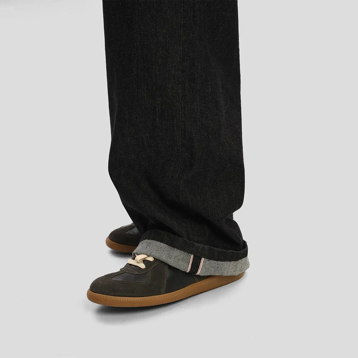 Wide-Leg Selvedge Denim Jeans