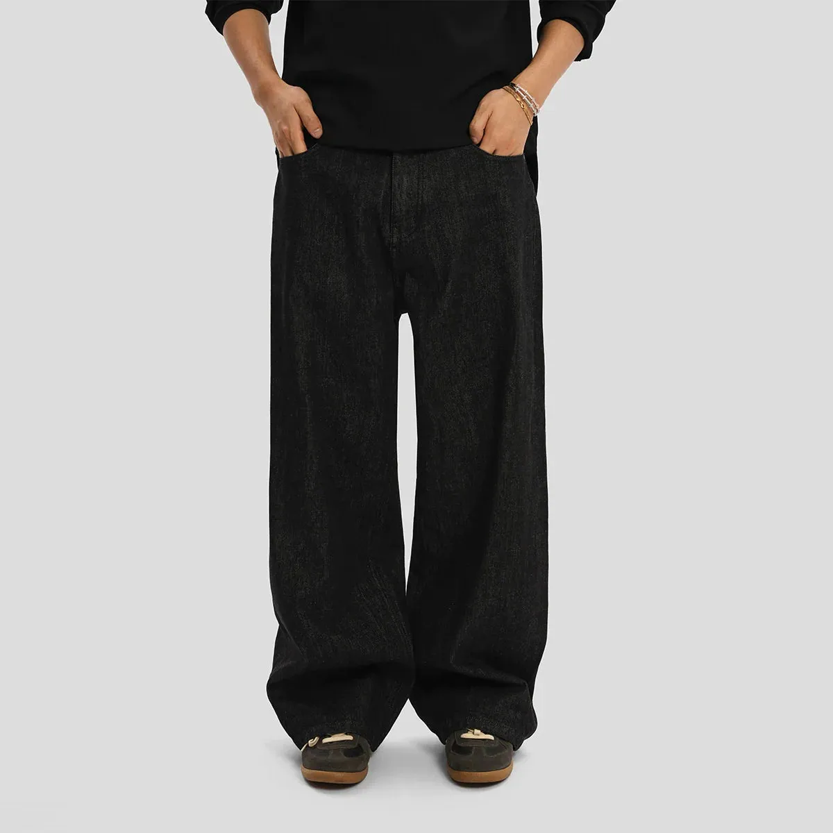 Wide-Leg Selvedge Denim Jeans