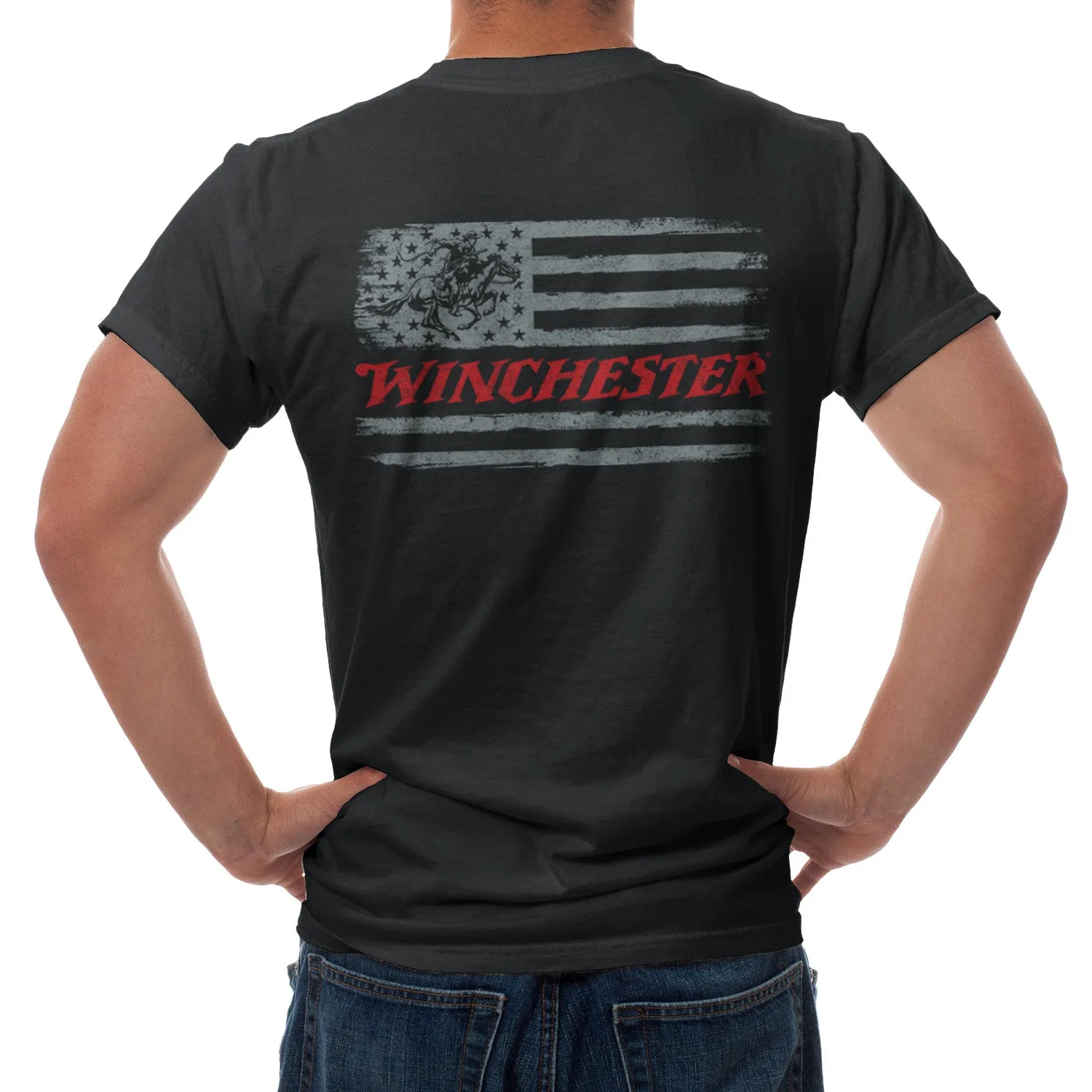 Winchester Pro - Grunge Style Two Tone Flag - Short Sleeve T-Shirt