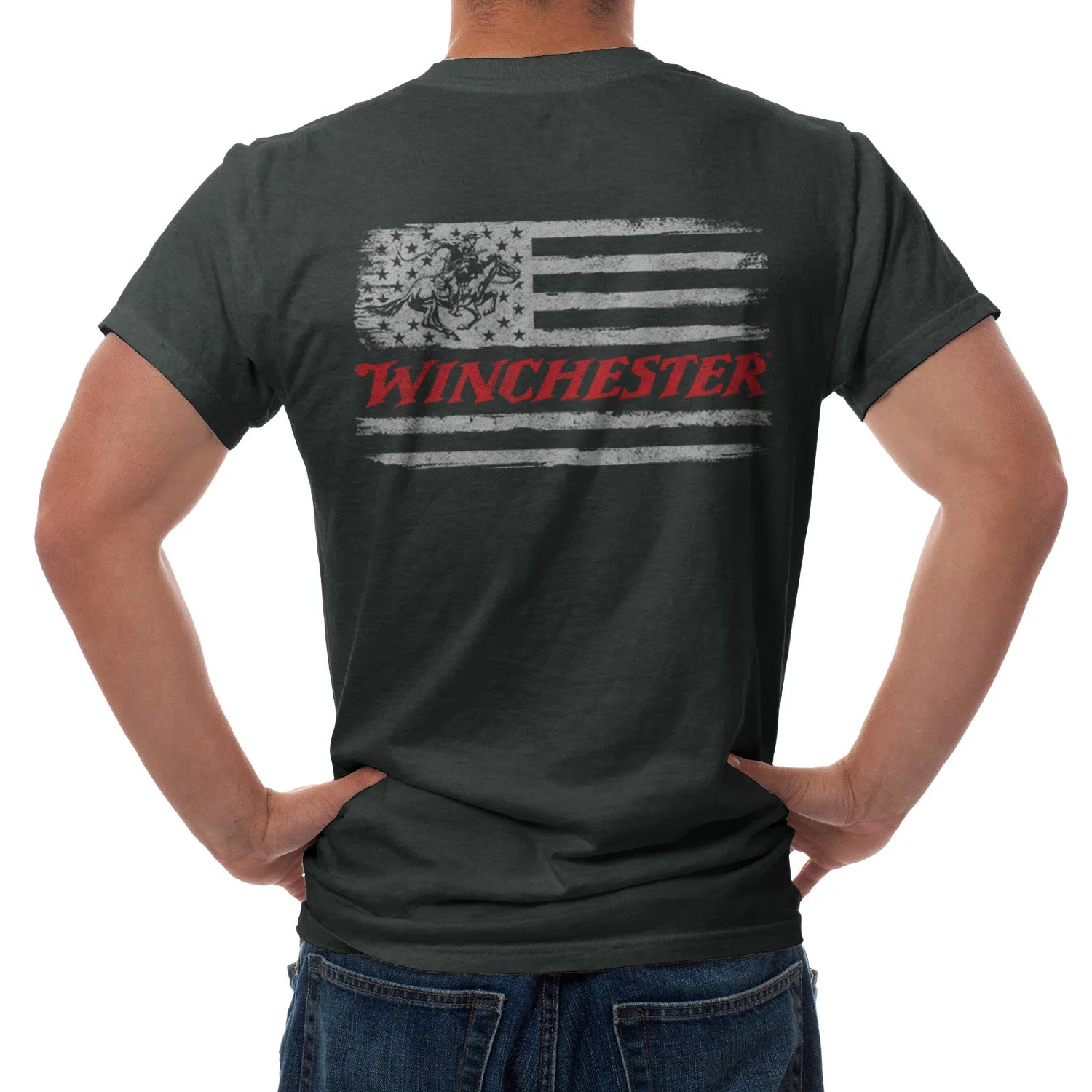 Winchester Pro - Grunge Style Two Tone Flag - Short Sleeve T-Shirt