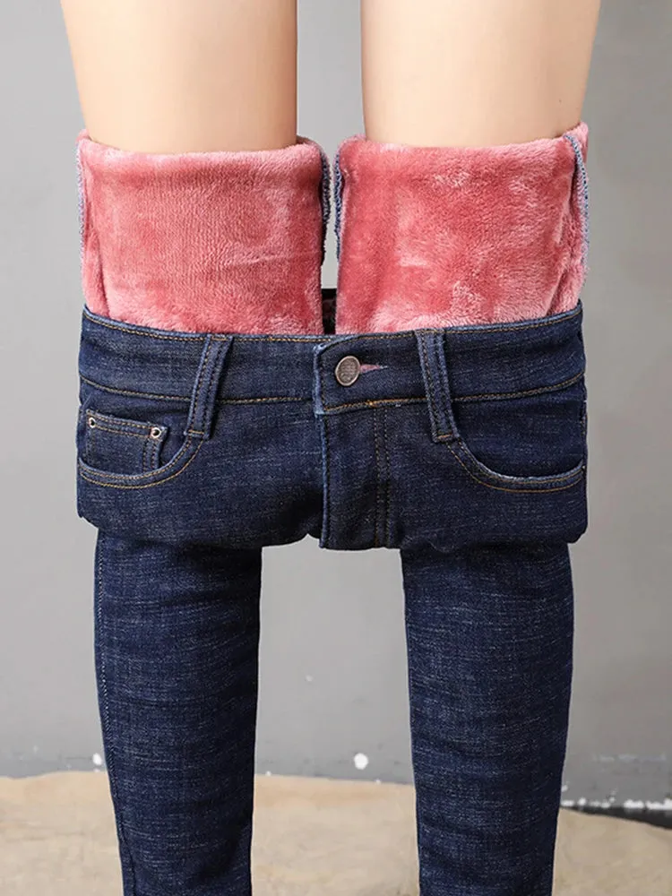 Winter high waist jeans skinny