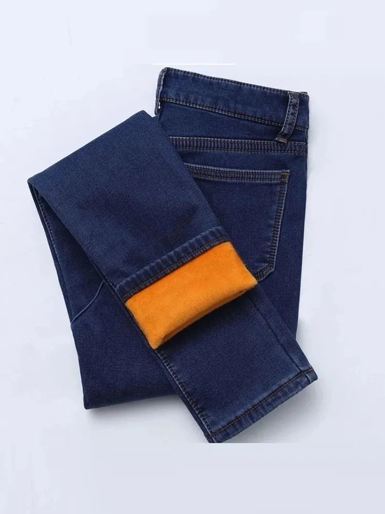 Winter high waist jeans skinny