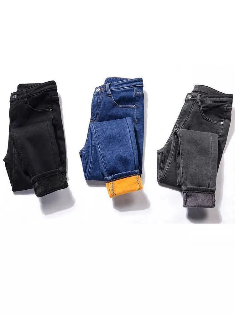 Winter high waist jeans skinny