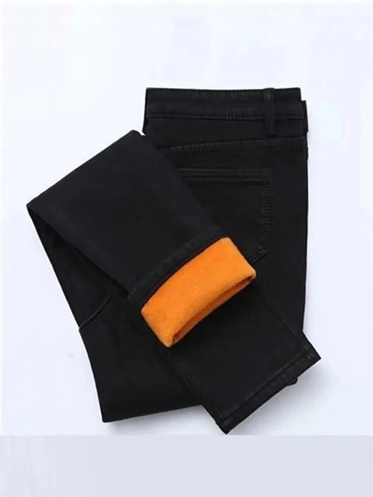Winter high waist jeans skinny