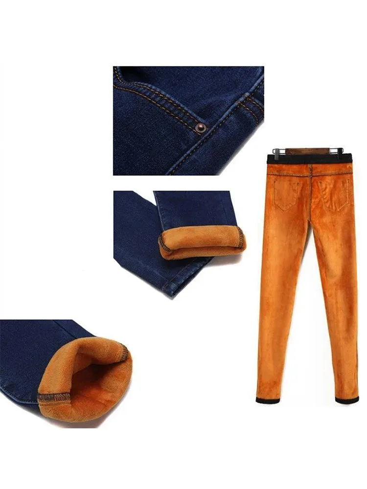 Winter high waist jeans skinny