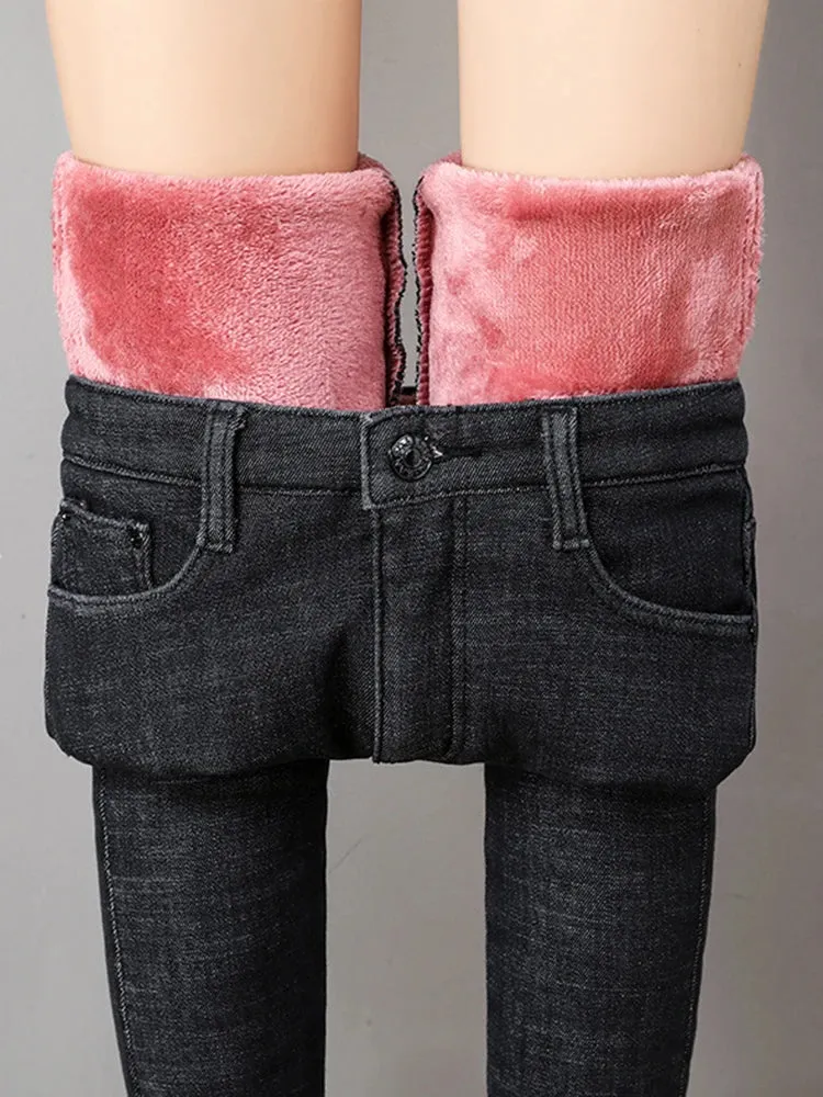 Winter high waist jeans skinny