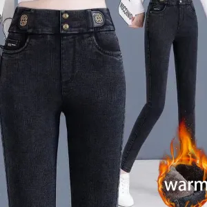 Winter Warm Skinny Vintage Pencil Jeans