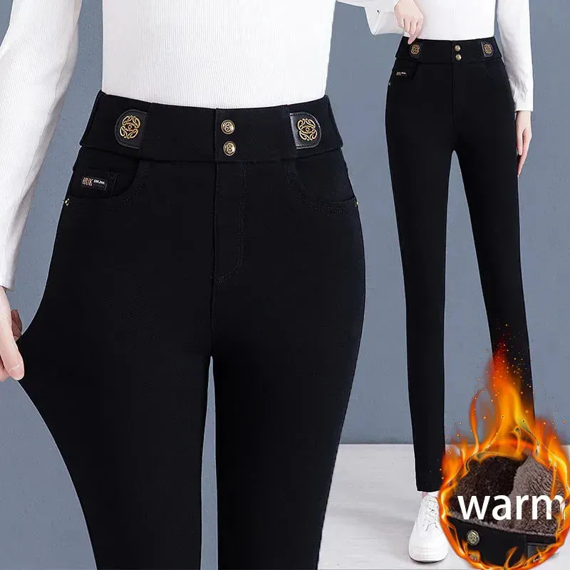 Winter Warm Skinny Vintage Pencil Jeans