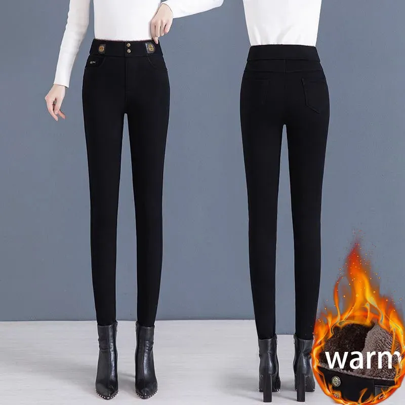 Winter Warm Skinny Vintage Pencil Jeans