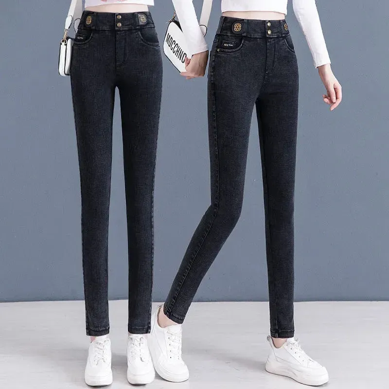 Winter Warm Skinny Vintage Pencil Jeans