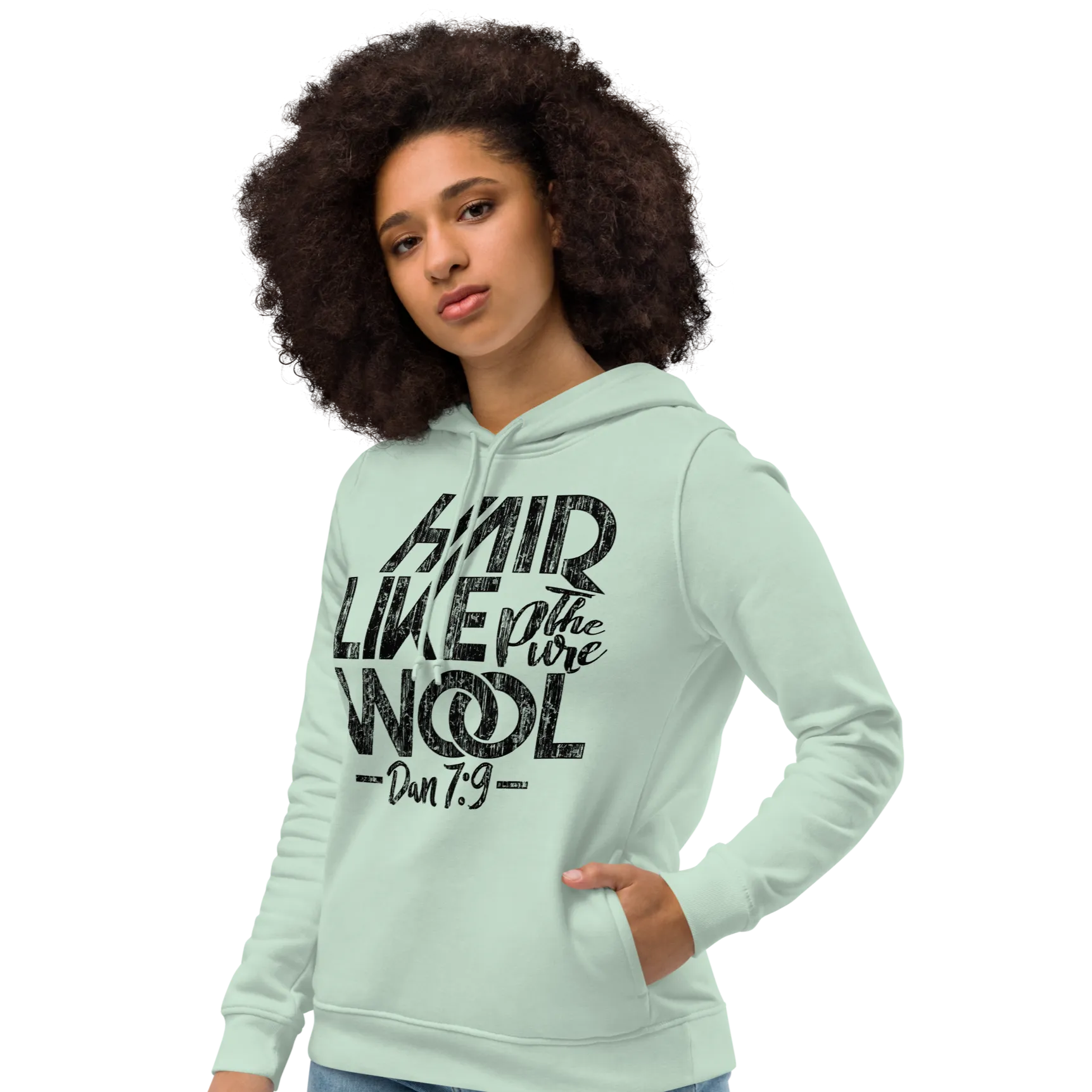 Women organic eco fitted hoodie NaturalWoolly