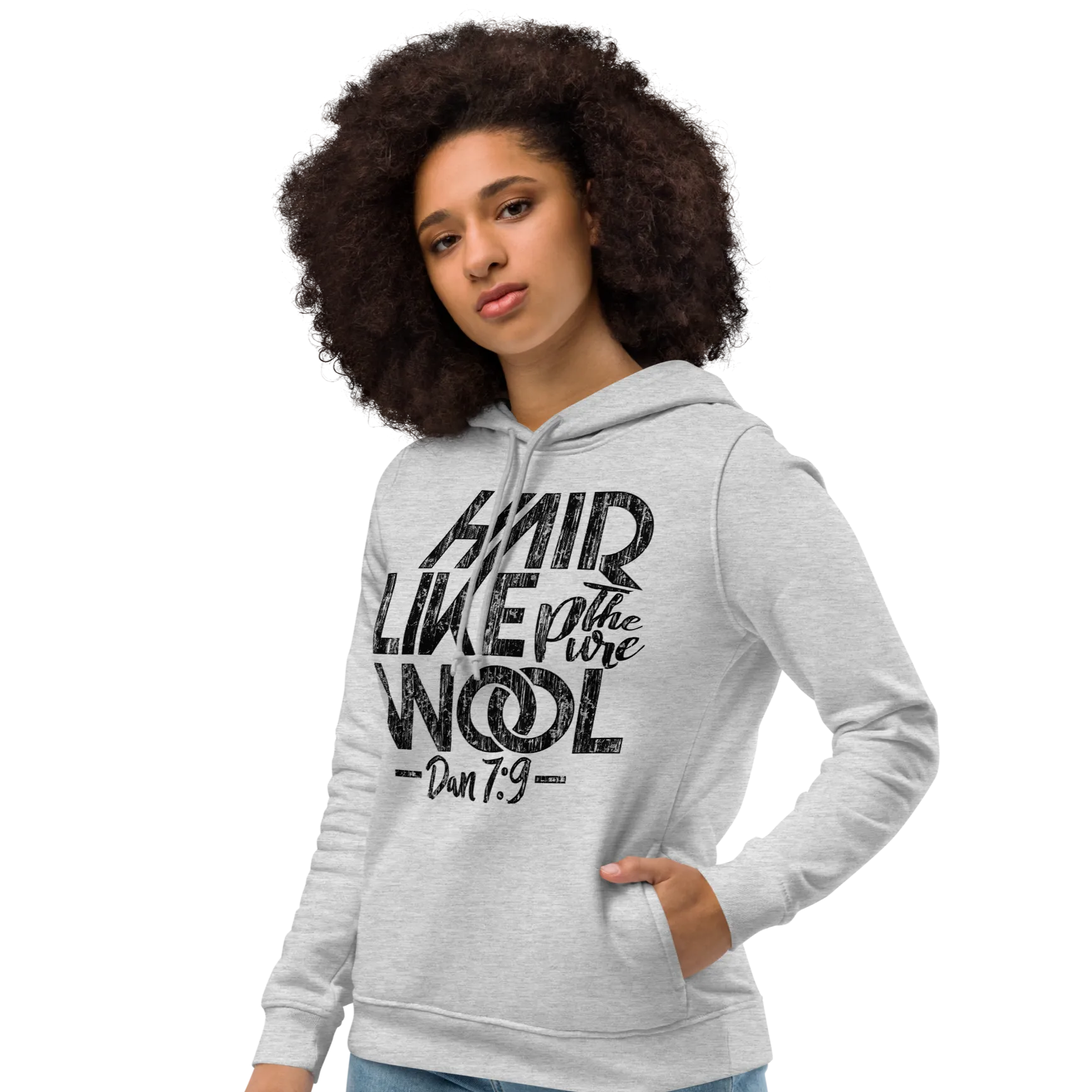 Women organic eco fitted hoodie NaturalWoolly