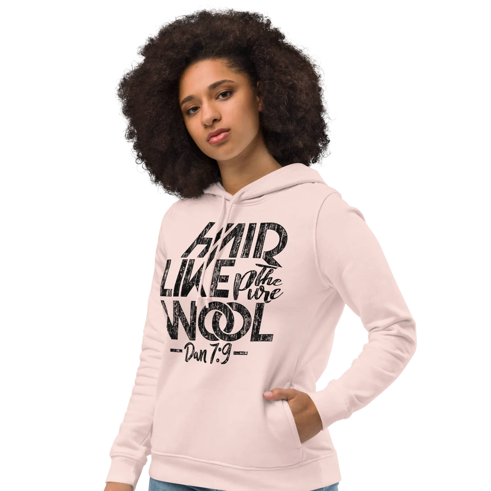 Women organic eco fitted hoodie NaturalWoolly