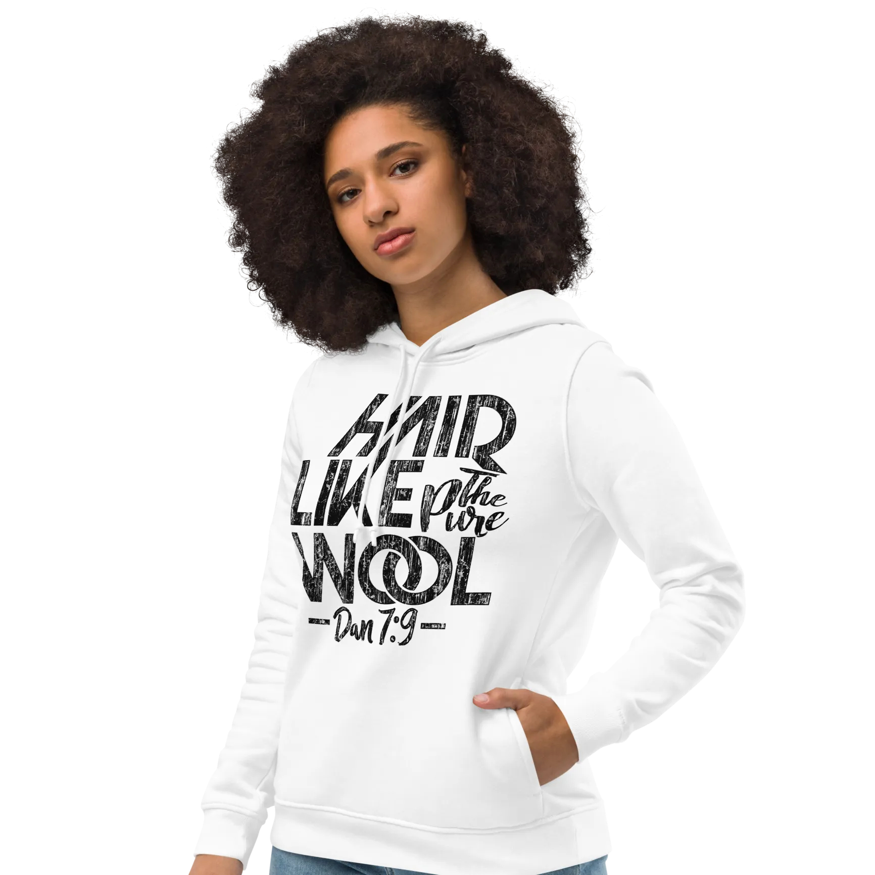 Women organic eco fitted hoodie NaturalWoolly