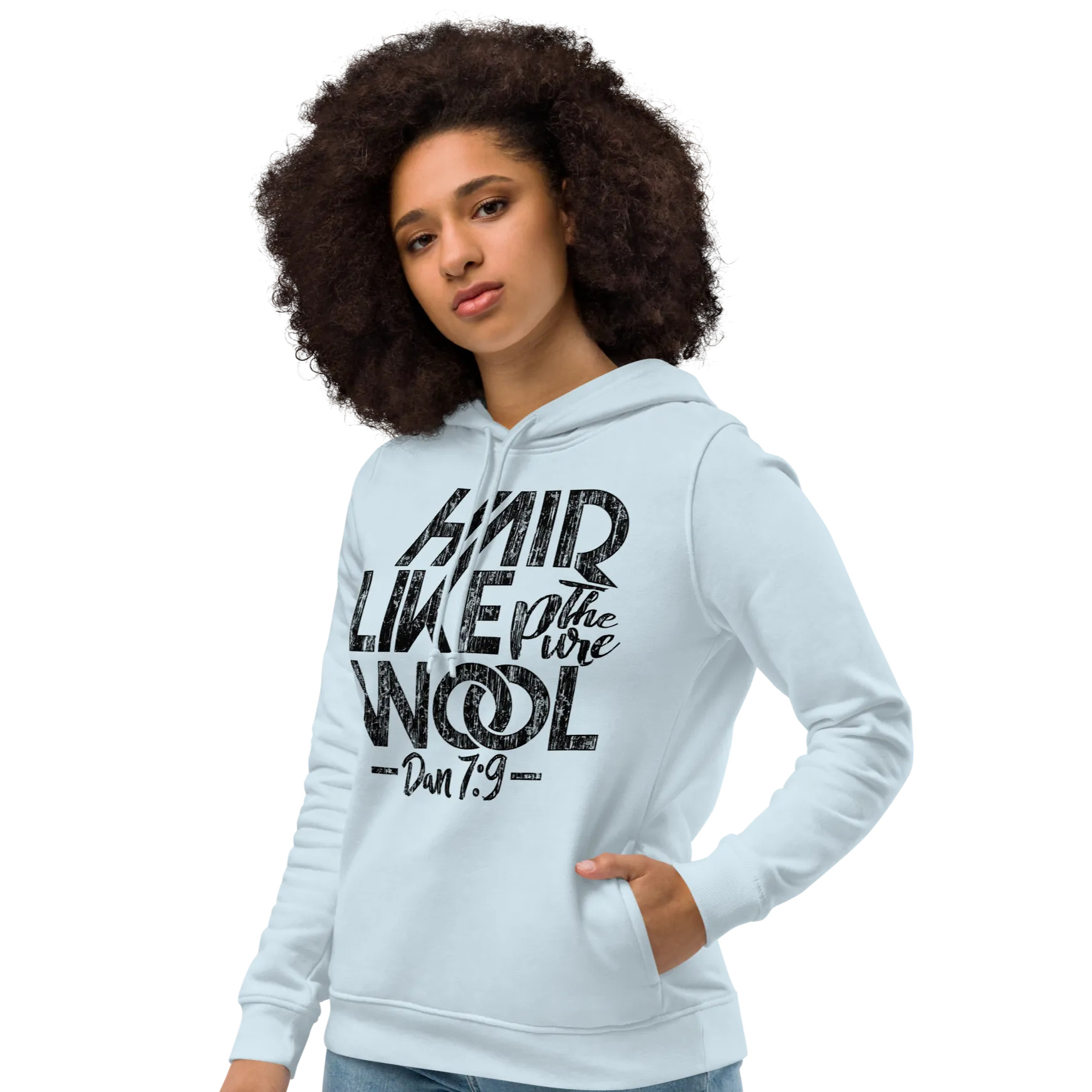 Women organic eco fitted hoodie NaturalWoolly
