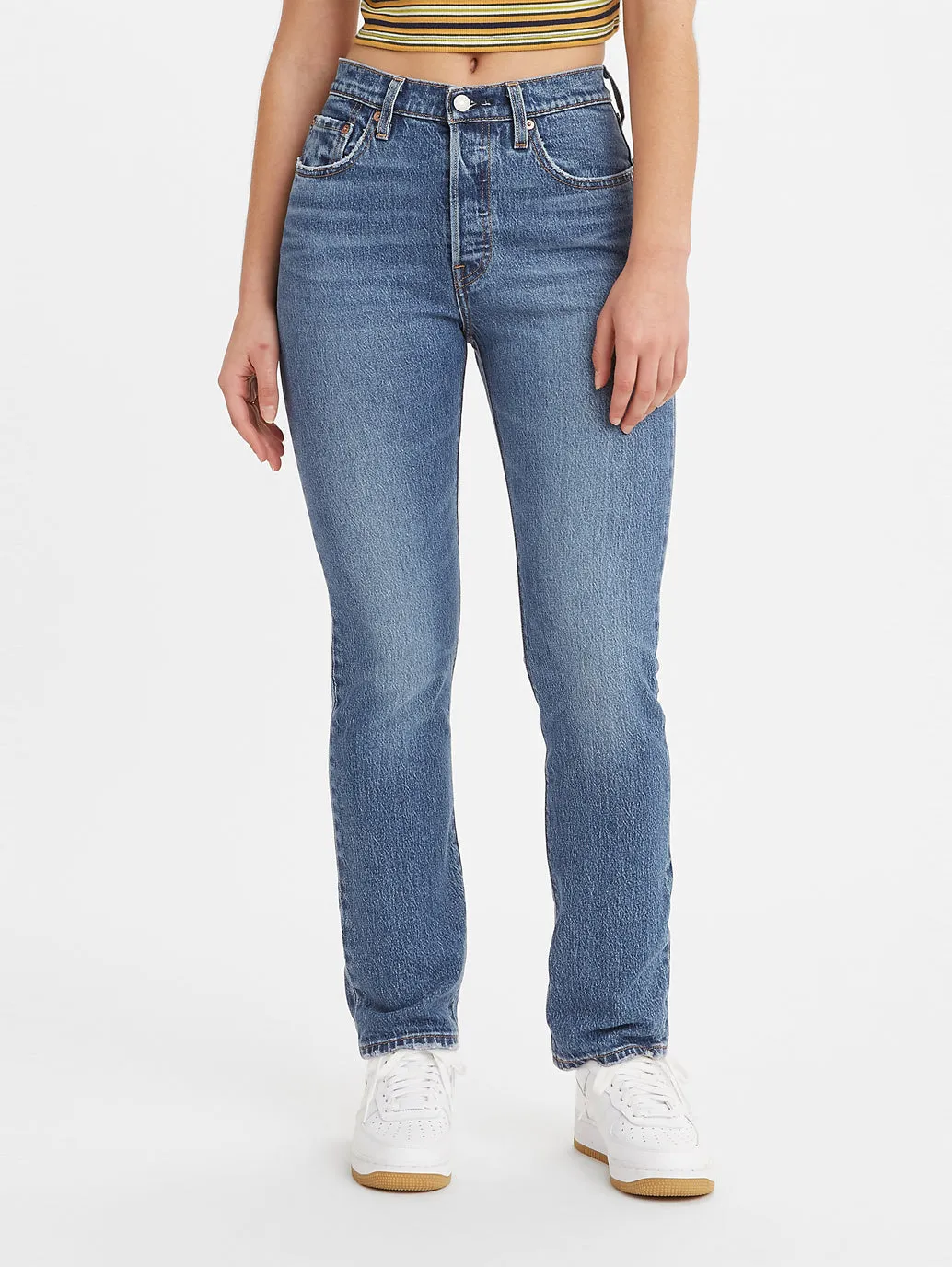 Women's 501 Blue Straight Fit High Rise Jeans