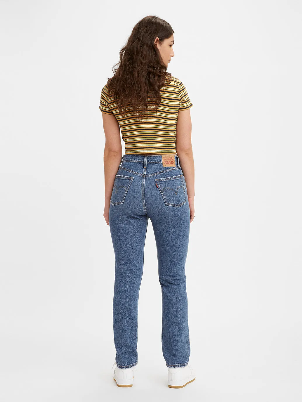 Women's 501 Blue Straight Fit High Rise Jeans
