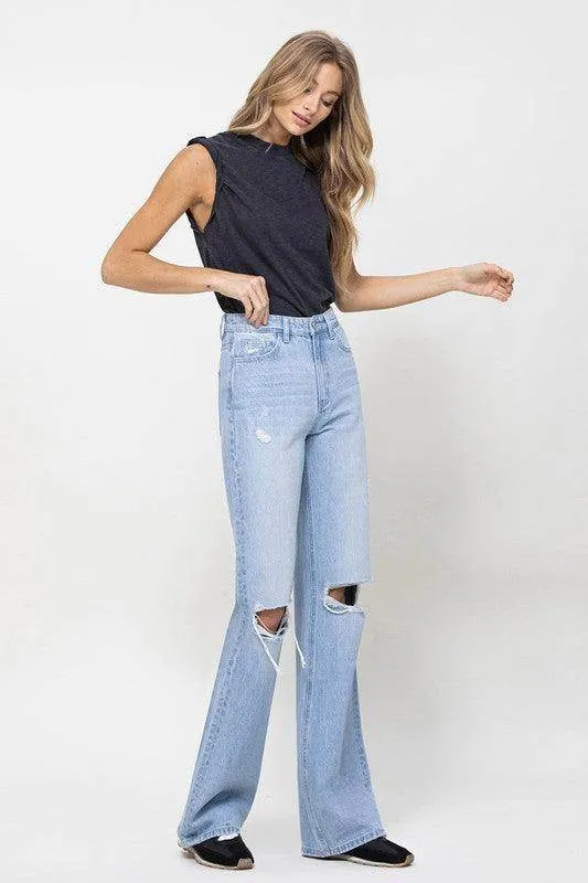 Womens 90s Vintage Flare Jeans For Women