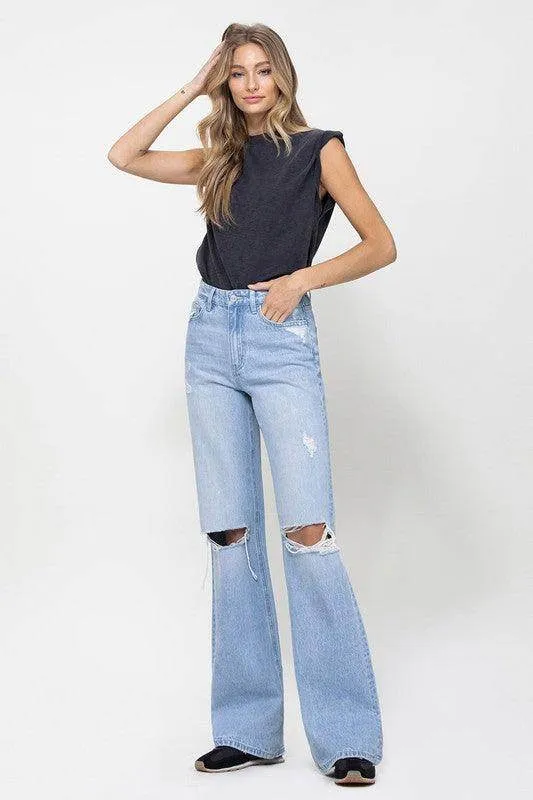 Womens 90s Vintage Flare Jeans For Women