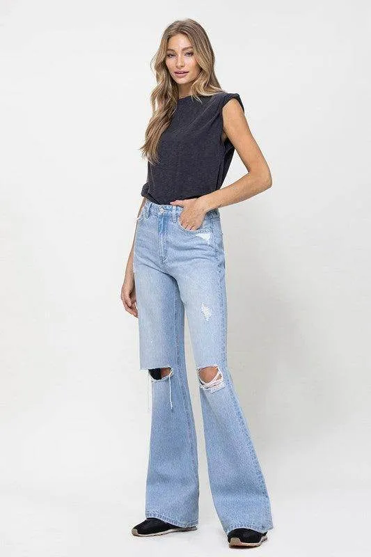 Womens 90s Vintage Flare Jeans For Women