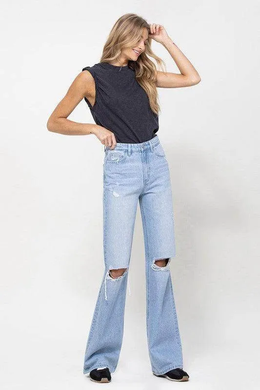 Womens 90s Vintage Flare Jeans For Women