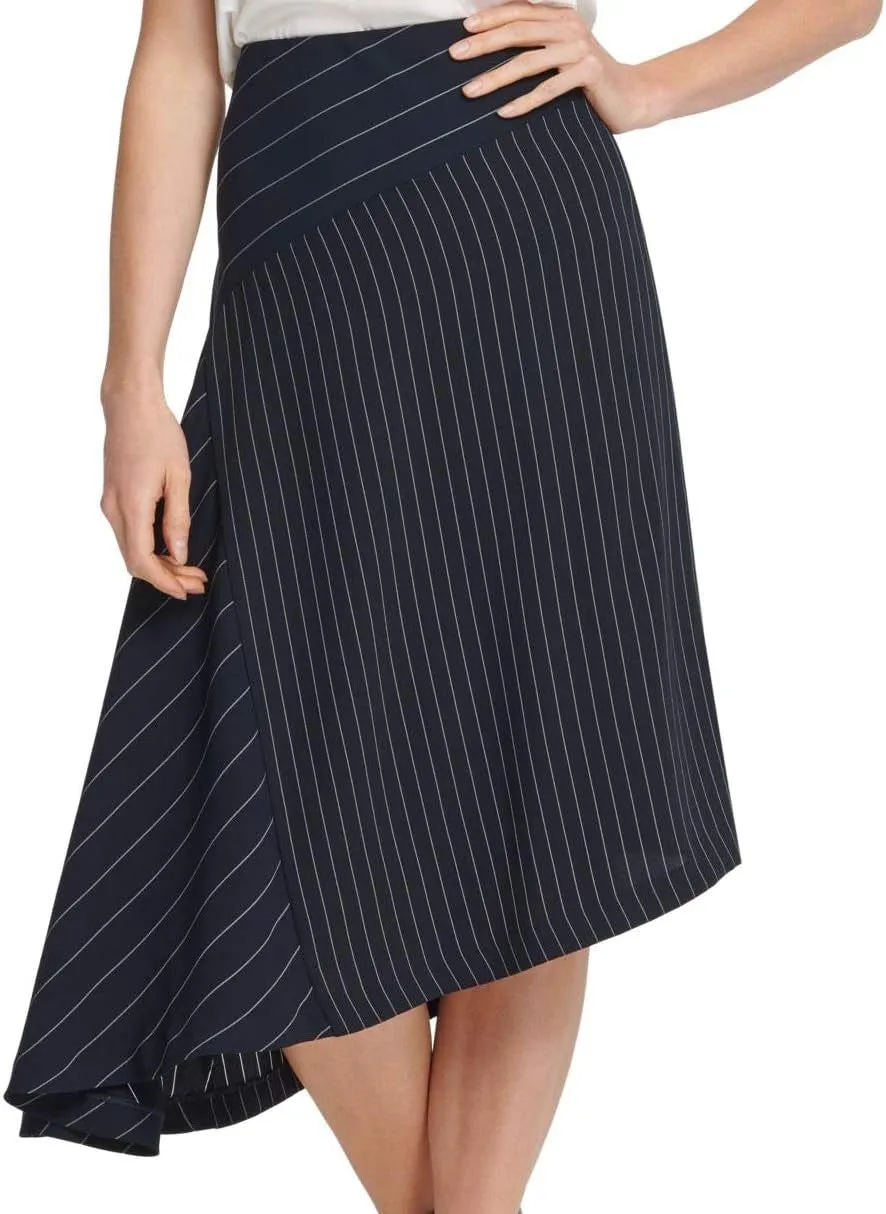 Womens Asymmetric Striped Asymmetrical Skirt