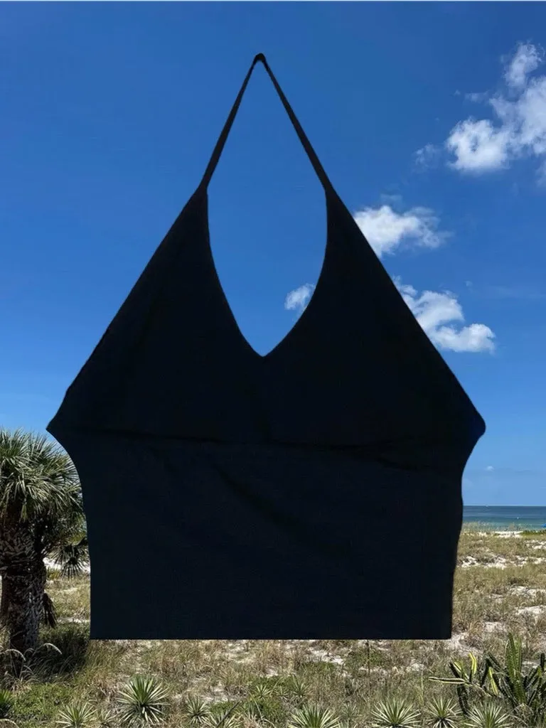 Women’s Black Halter Top by Sharkey’s Ecowear
