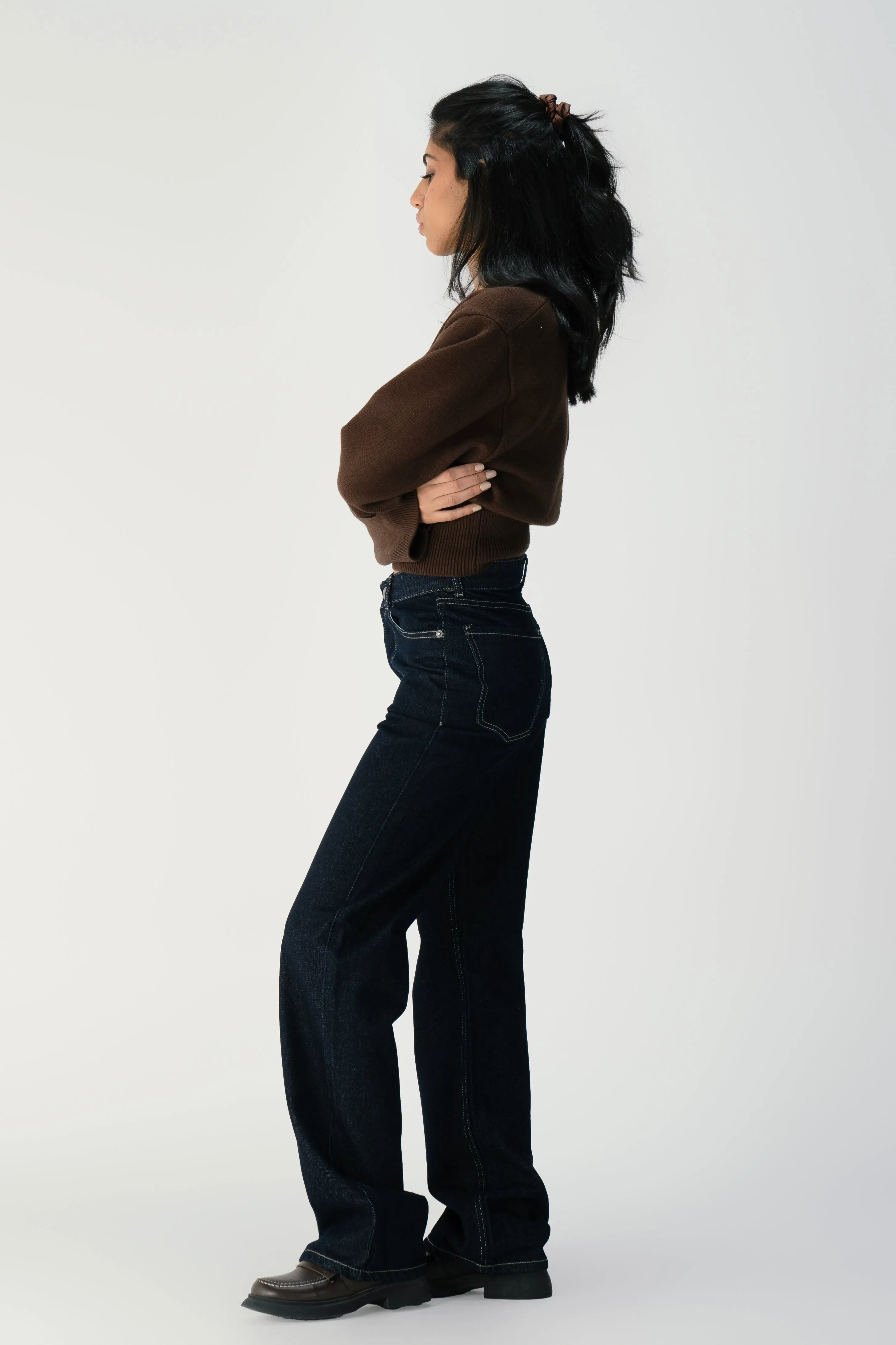Women's Fitted Jeans in Dark Navy