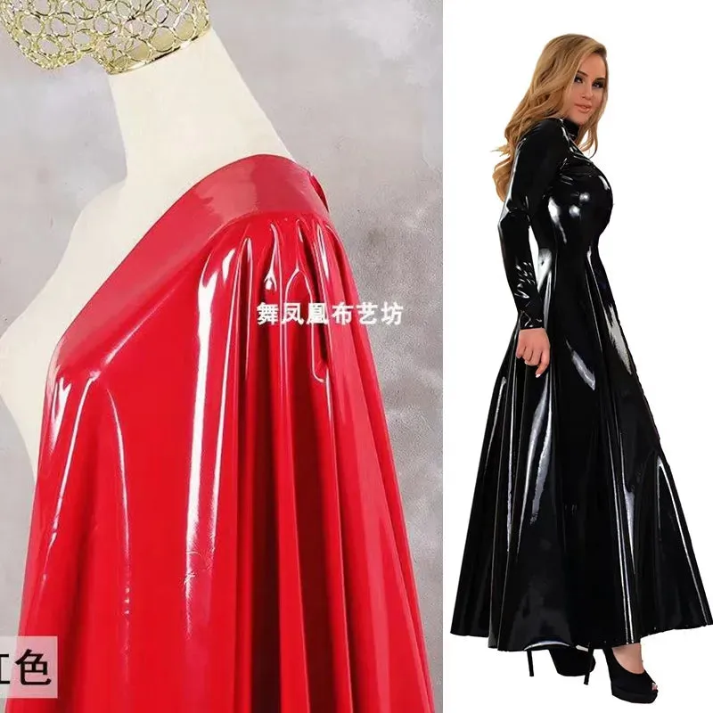 Women's Long Sleeve Faux Leather A-Line Maxi Dress Party Club Fit and Flare Trumpet Mermaid Long Dress Slim Sexy Big Hem