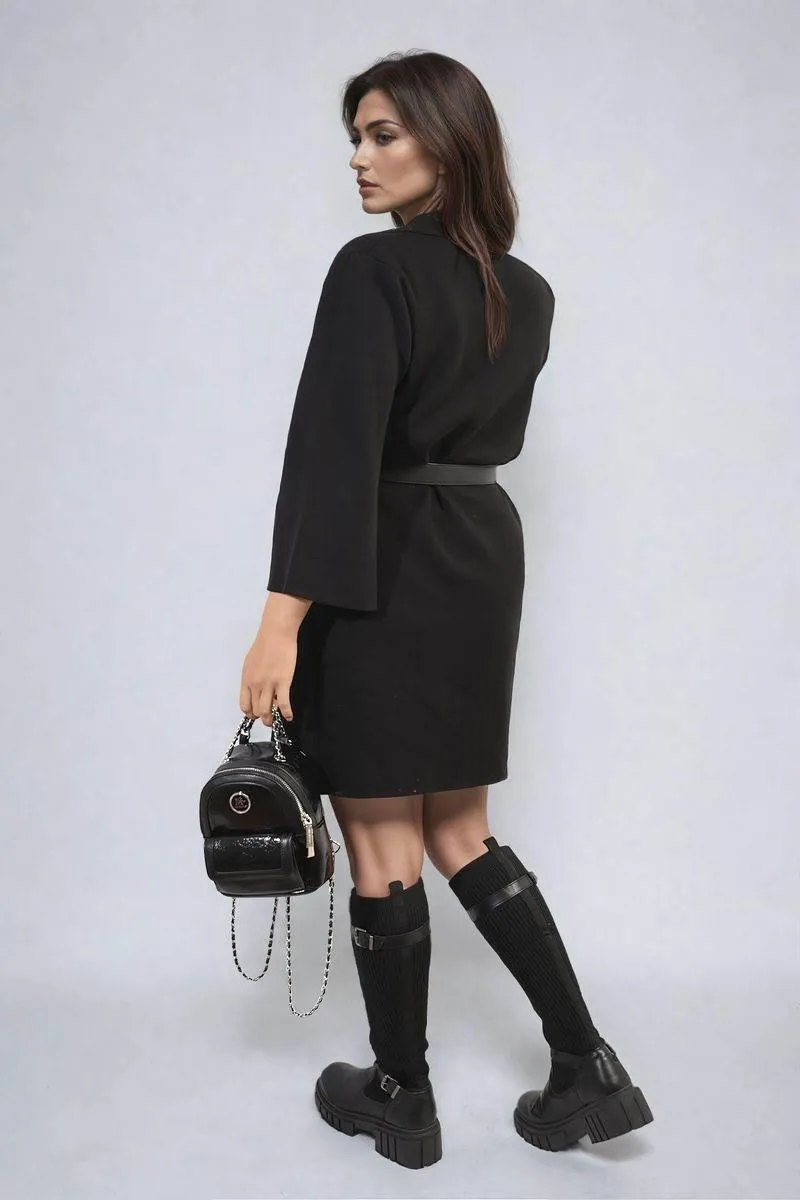 Womens Open Front Longline Knitted Cardigan with Front Pockets