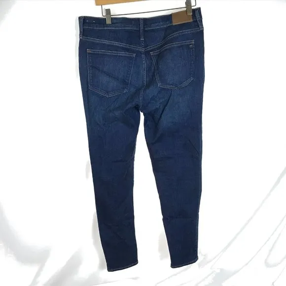 Womens Size 12 Madewell 31 Blue 8&quot; Skinny Jeans in Greendale Wash