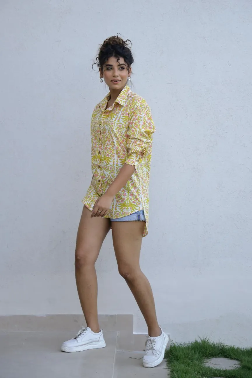 Women's Yellow Floral Shirt - Bright & Cheerful