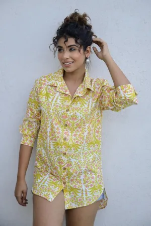 Women's Yellow Floral Shirt - Bright & Cheerful