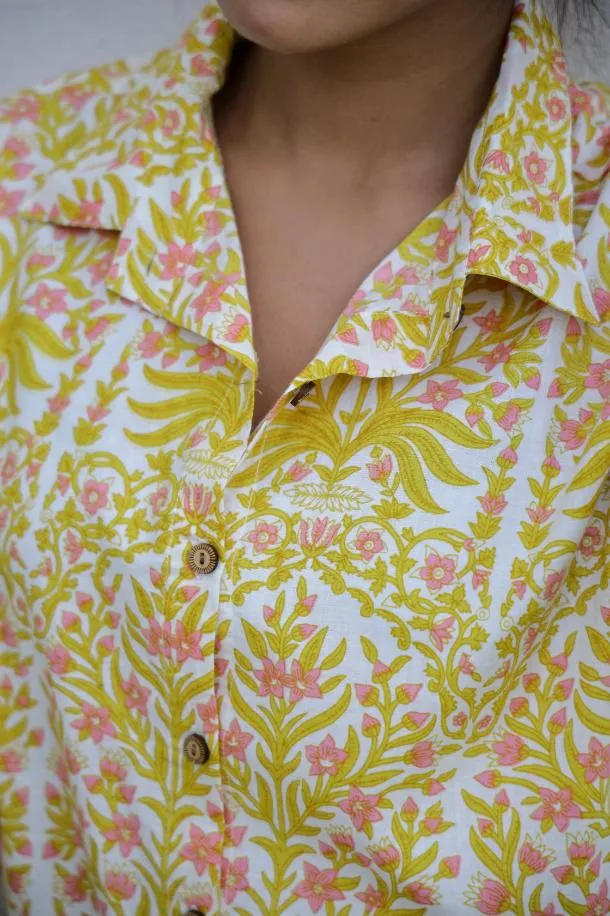 Women's Yellow Floral Shirt - Bright & Cheerful