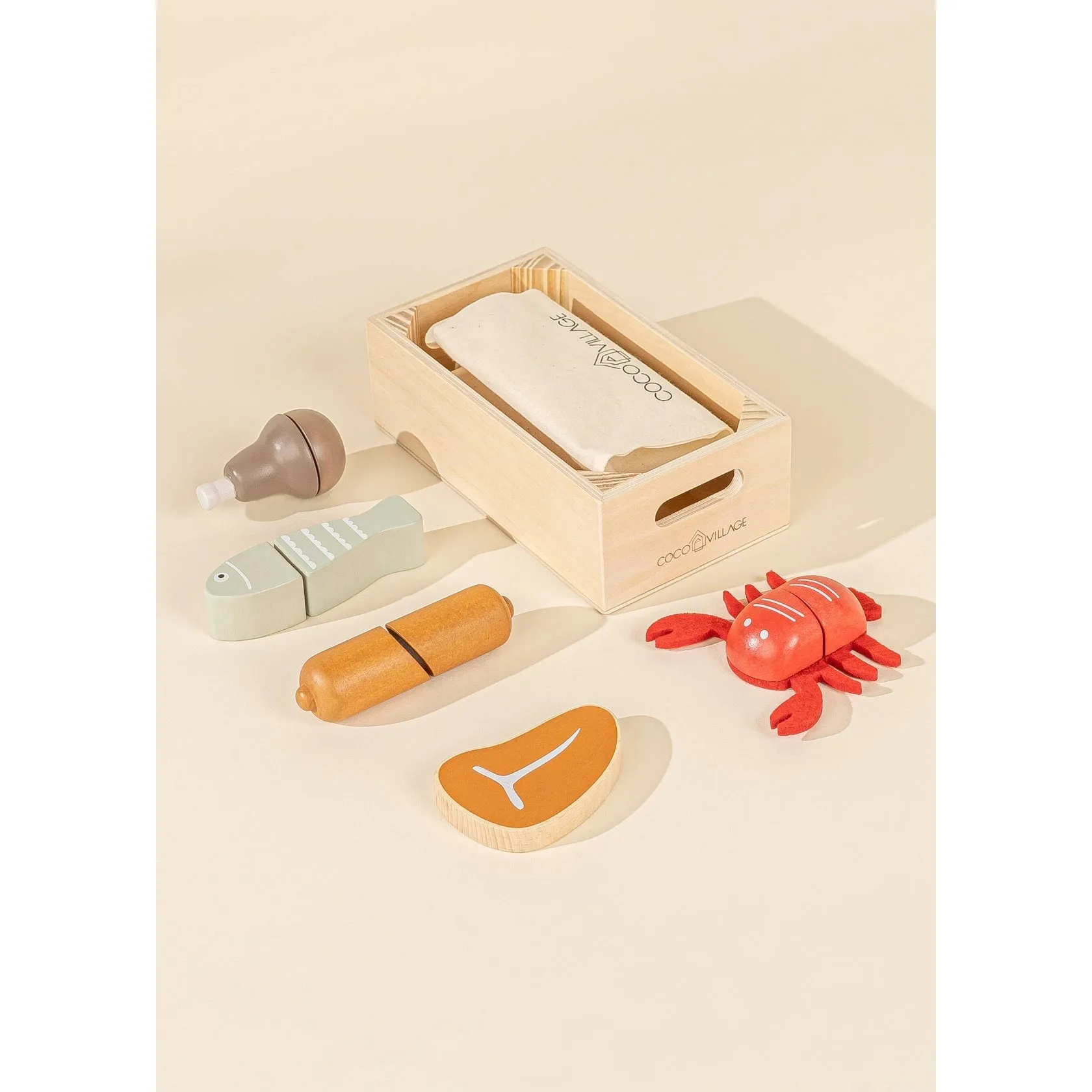 Wooden Meat & Fish Playset