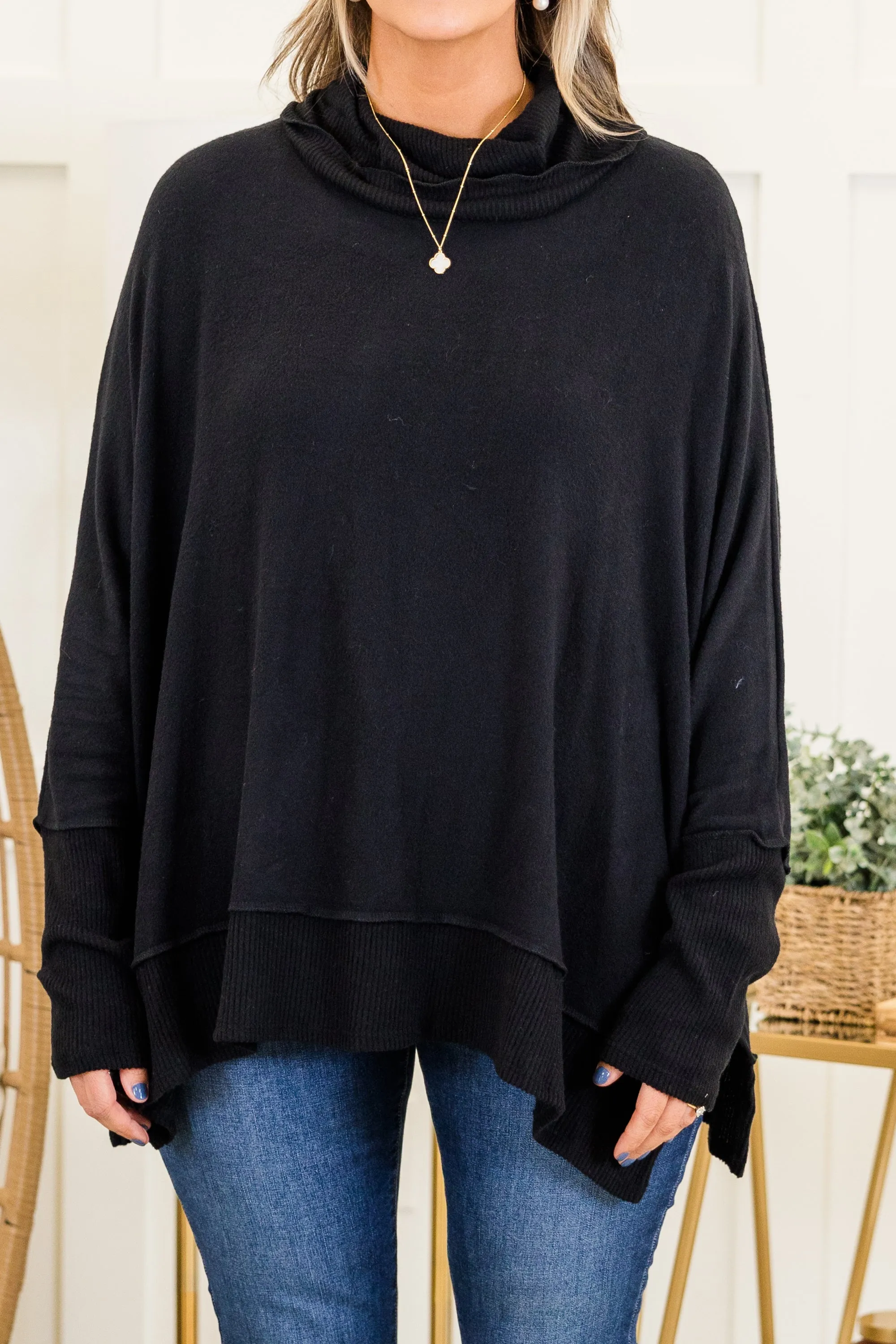 Working Late Top, Black